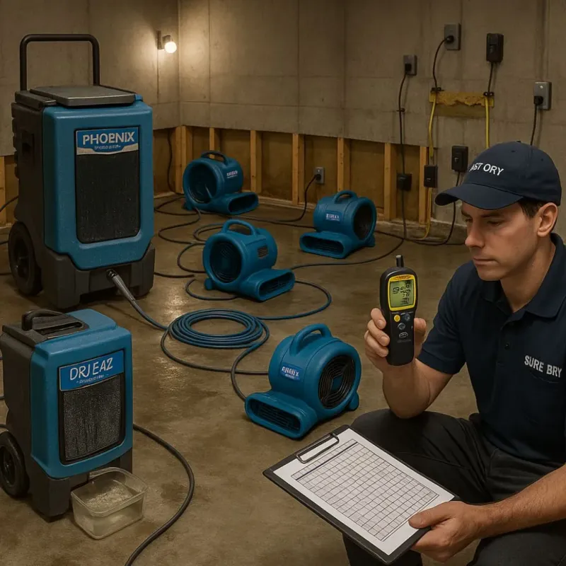 Structural Drying and Dehumidification process in Ferndale, MD